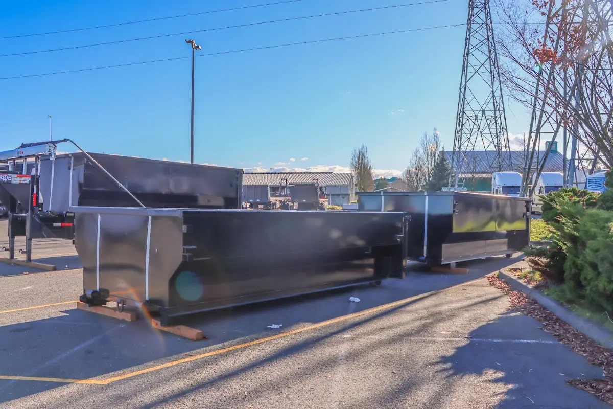 Roll-off dumpster ready for waste disposal at job site for Construction Dumpster Rental in Rohnert Park